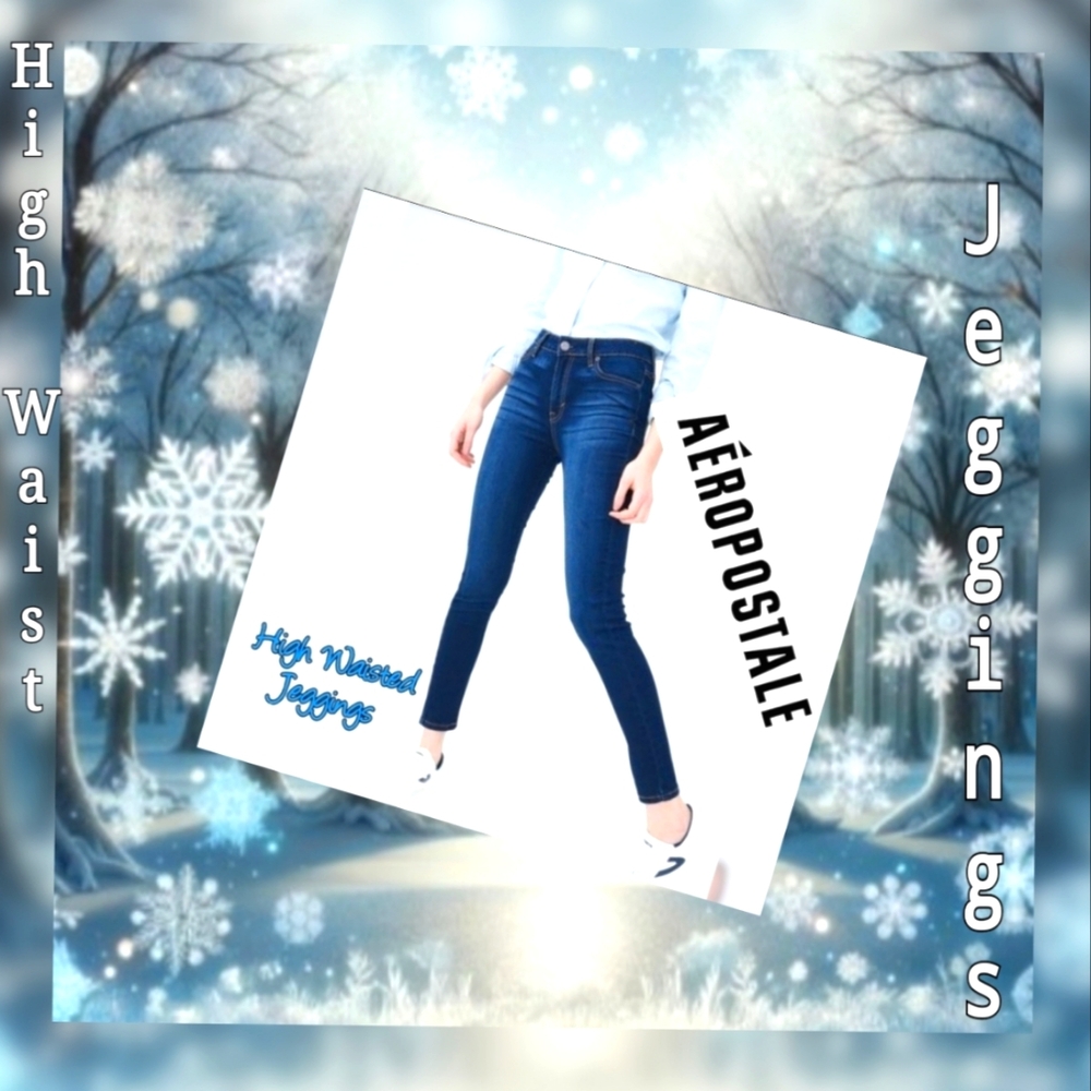 AEROPOSTALE JEGGINGS High Waisted dark blue size 00 New